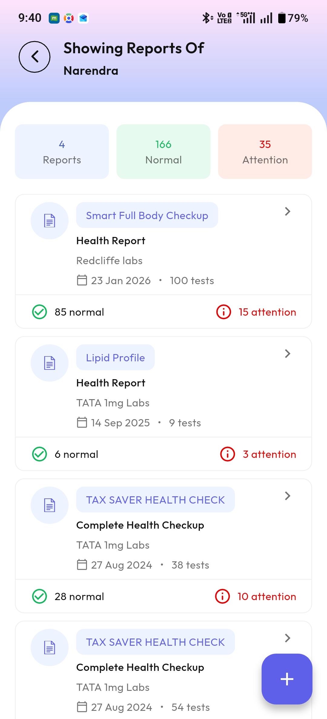 View and analyze health reports